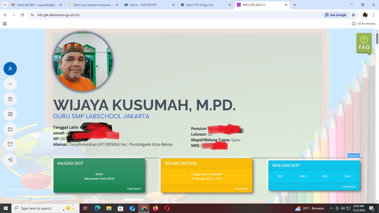 Alhamdulillah TPG Omjay Cair Tepat Waktu dan Tepat Jumlah